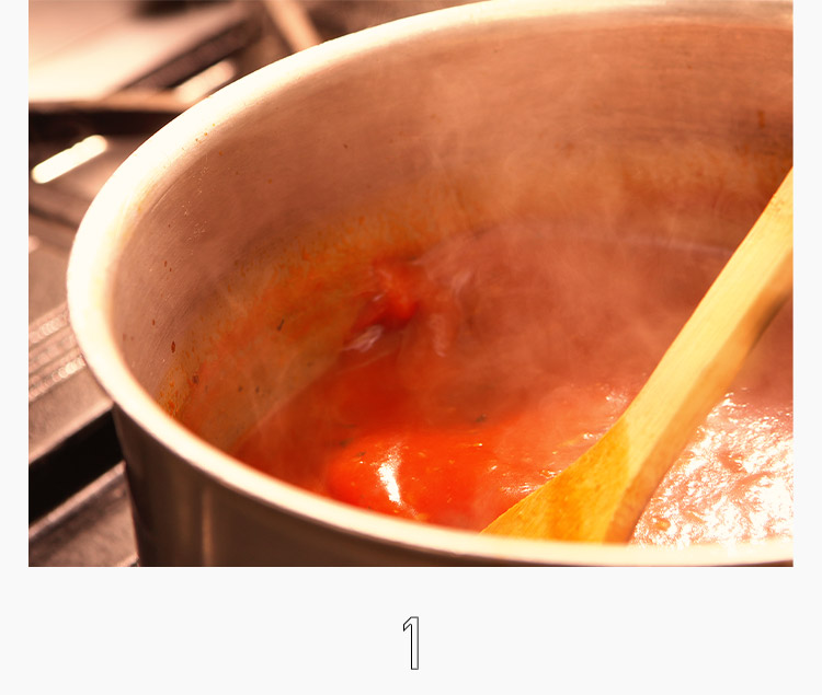 たっぷりトマトを煮込んだ鍋